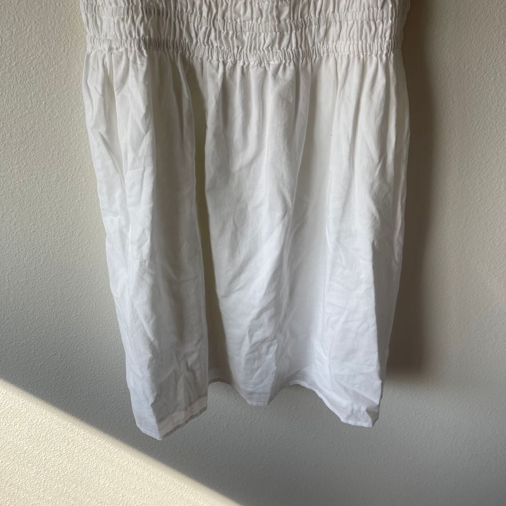 French Connection A-Line Gathered‎ White Cotton Mini Dress NWT - Picture 5 of 8